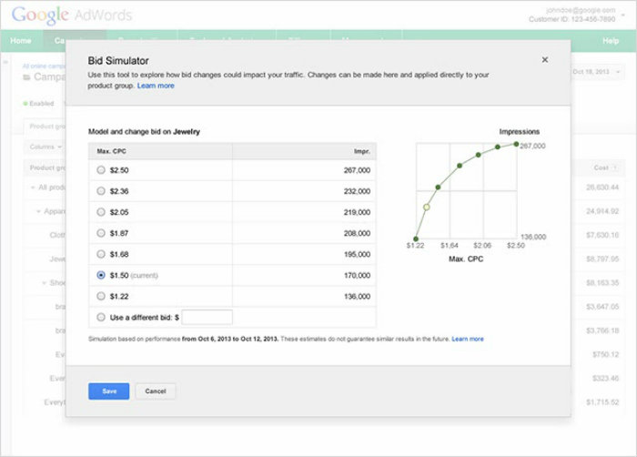 Google bid simulator tool Google's bid stimulator tool