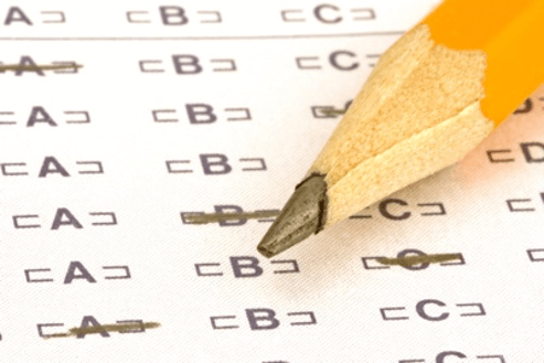 Pencil and test paper